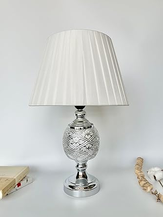 Luxury fabric shade table lamp elegant bedroom lighting decor