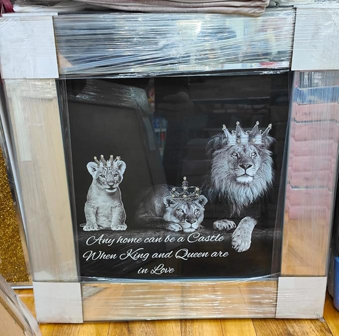 Liquid glitter wall art mirrored frame