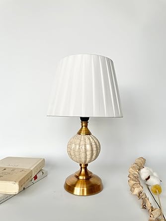 Teal ceramic table lamp white shade