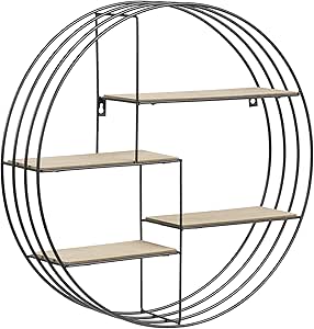 Nadine round wall shelf 4 tiers black