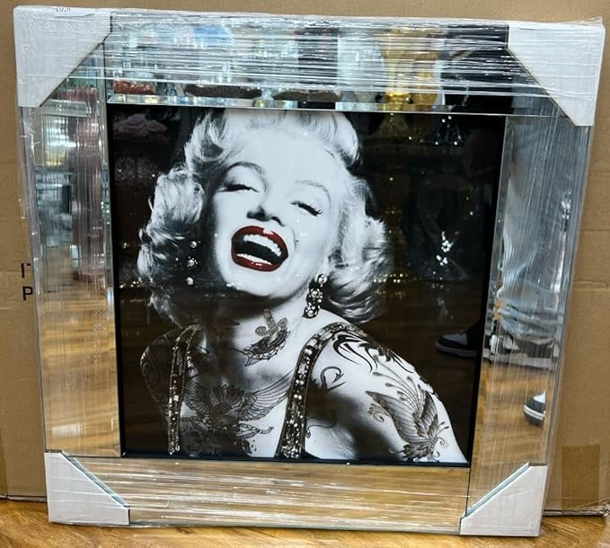 Marilyn Monroe gangster glitter wall art mirrored frame decor