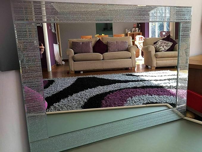 Glitter frame wall mirror decorative bathroom mirror