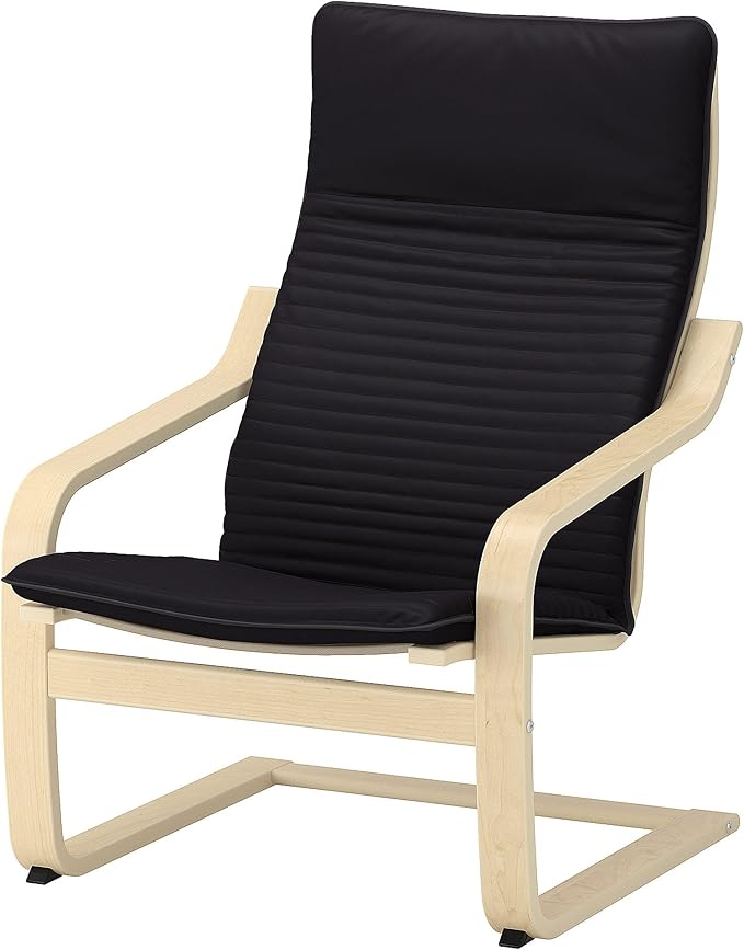 Modern accent armchair birch veneer black chair
