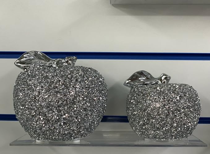 crystal apple ornament set crushed diamond decor