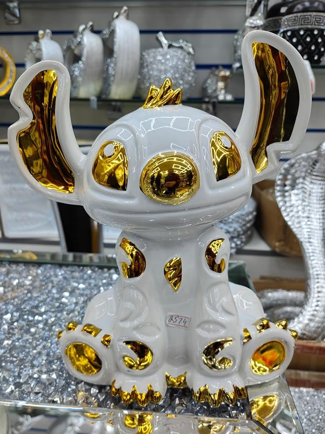 Crushed diamond shelf sitter ornament silver crystal home decor gift