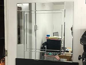 Large silver glass wall mirror frame 60x69cm