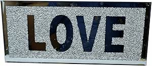 Sparkle bling crushed diamond love plate