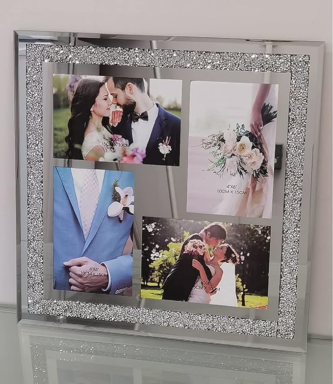 Silver square photo frame