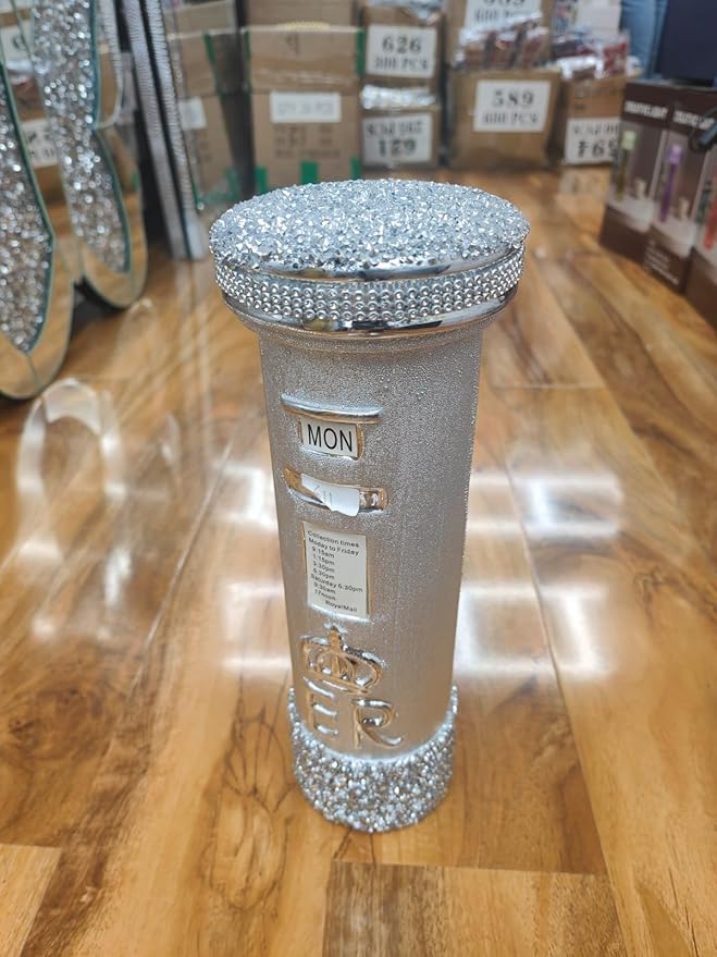 Crystal letter box ornament crushed crystal mirrored shelf décor luxury home decoration