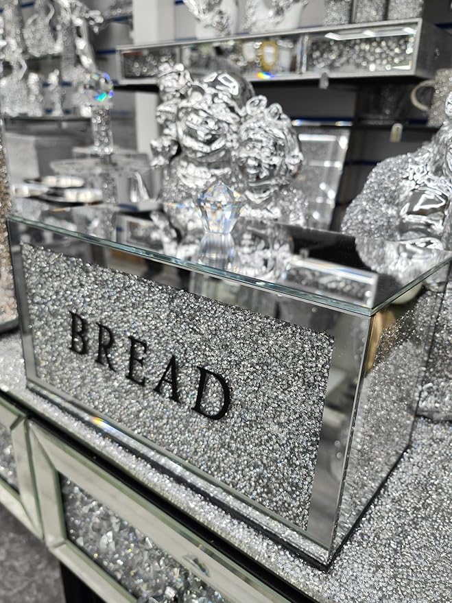 Diamond bread canister jar crystal filled kitchen storage décor