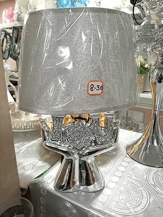 Heart in hands crushed diamond table lamp 45cm
