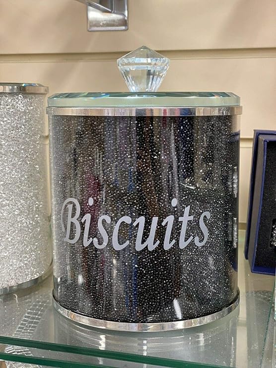Crystal biscuit storage jar silver design