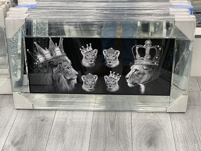 lion king mirrored wall art luxury animal wall decor