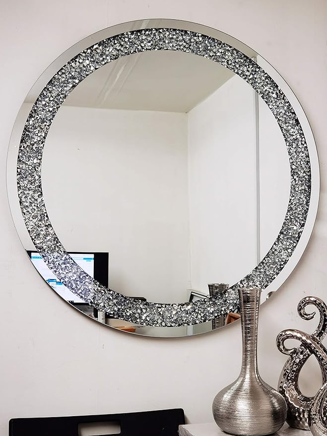 Crystal Jewel Round Mirror diamante wall mirror décor