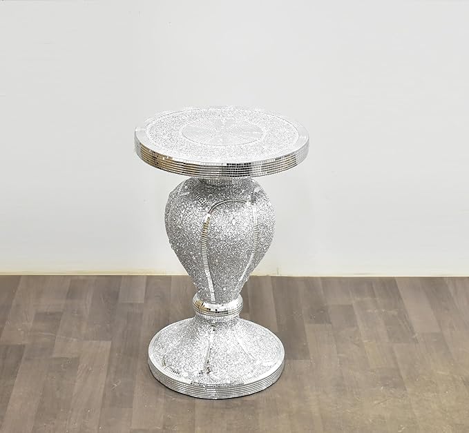 Silver crushed diamond side table 40x60cm
