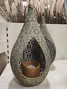 Antique metal spiral tealight holder