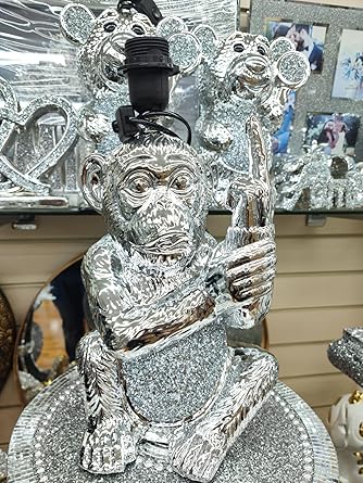 Monkey table lamp crushed jewel ornament