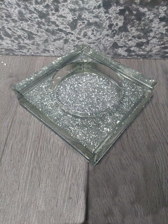 Luxury crushed diamond ashtray silver crystal home decor
