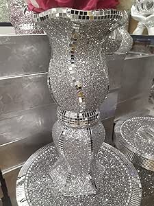 Venetian mirrored dual shape vase glitter luxury flower vase décor