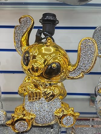 Gold crushed diamond table lamp