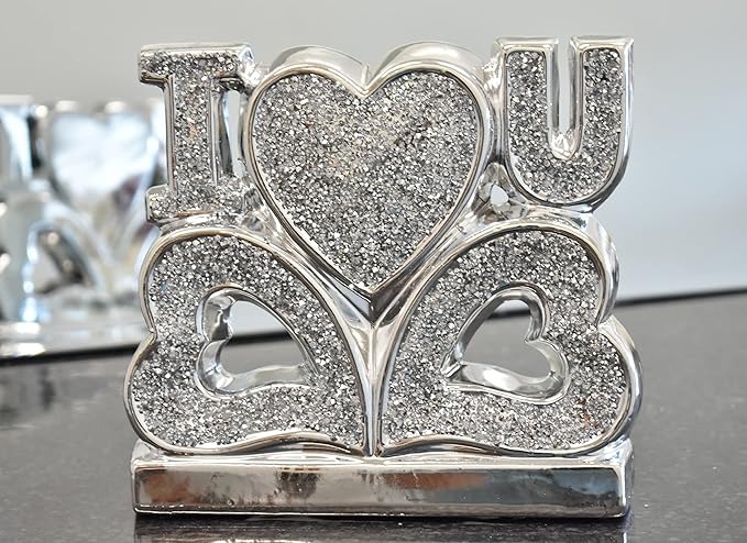 I love you figurine sparkling romantic ornament