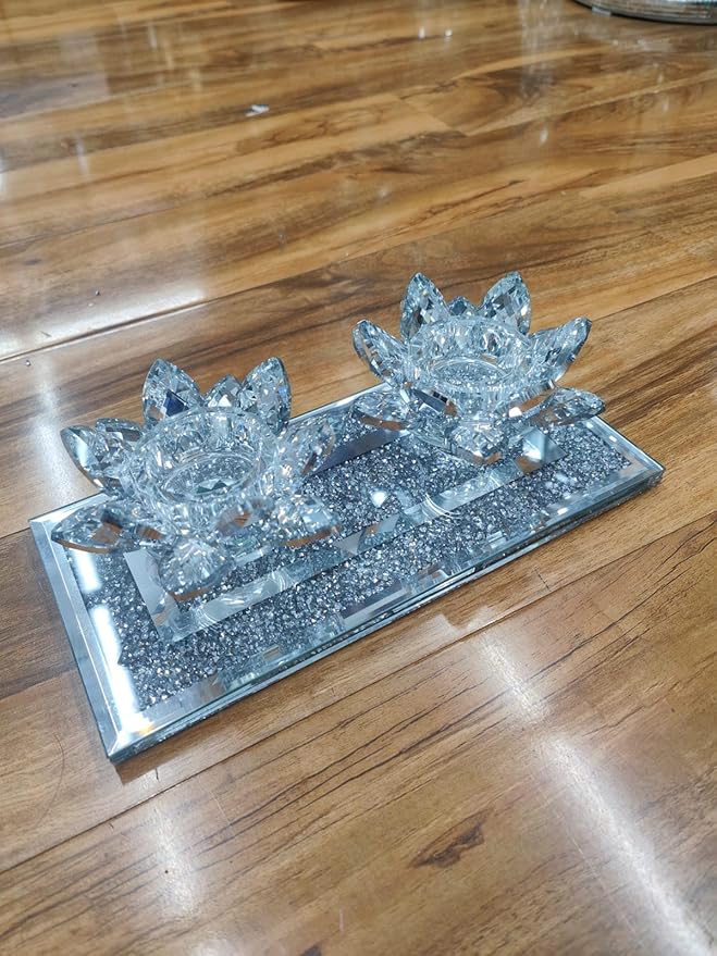 crystal star candle holder sparkle decor