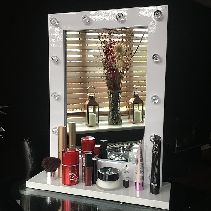 Hollywood LED wall mirror with shelf