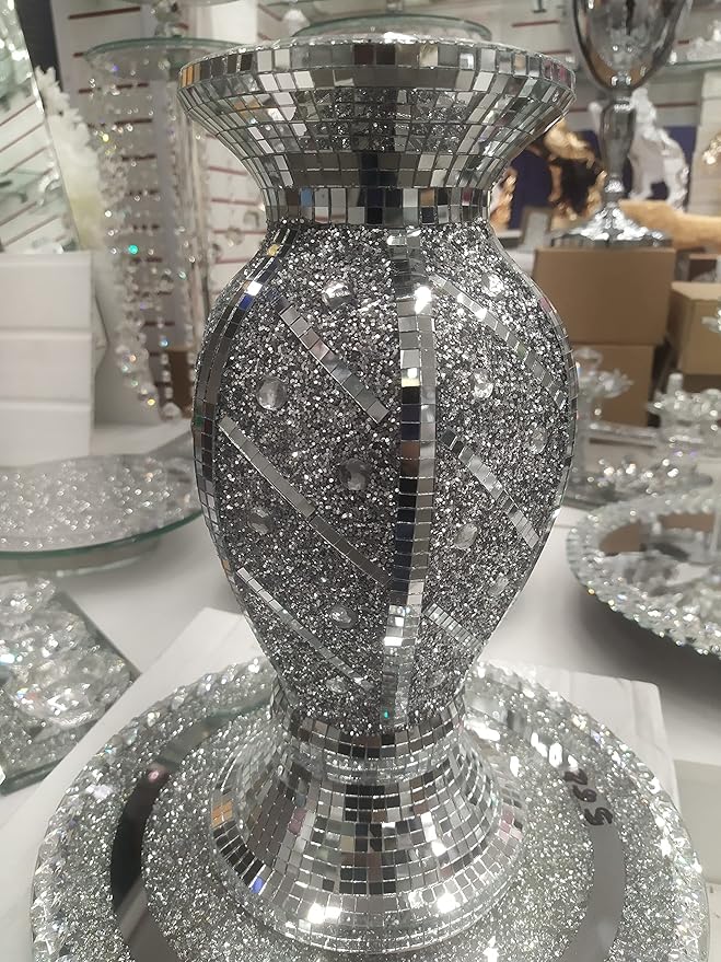 Crushed crystal ceramic vase modern design