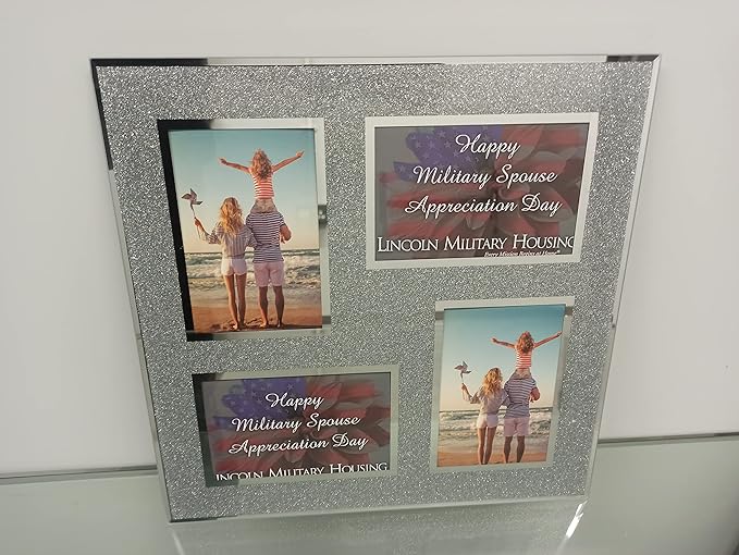 Silver crushed glitter multi-aperture photo frame