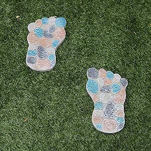 Decorative foot garden stone 2pc green