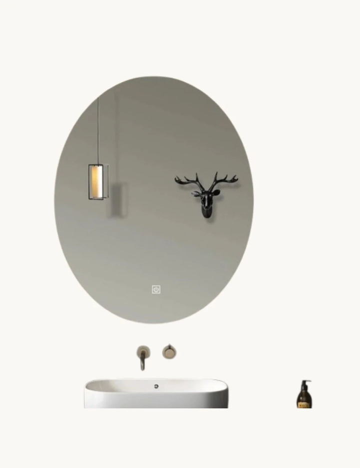 Oval LED Bathroom Wall Mirror – Touch Sensor Demister 70x50cm – Sparkle Decors