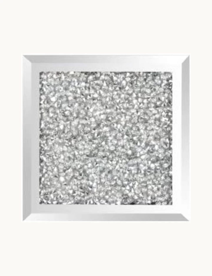 Luxury Crystal Mirrored Coaster Set – Crushed Diamond Glass, Set of 4
