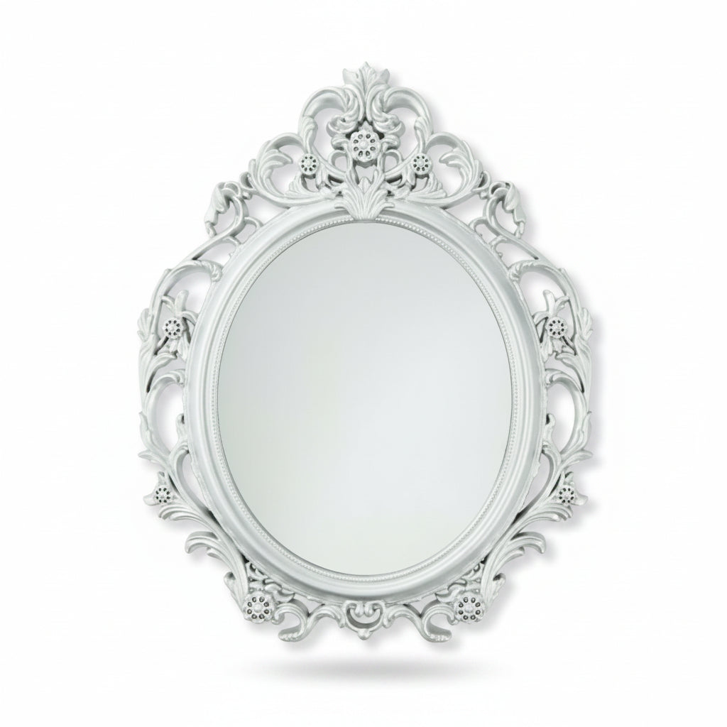 Baroque silver wall mirror decorative design