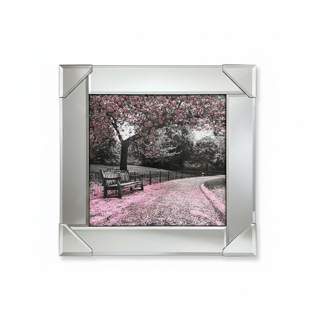 Bench Scene Glitter Wall Art mirrored glitter wall decor