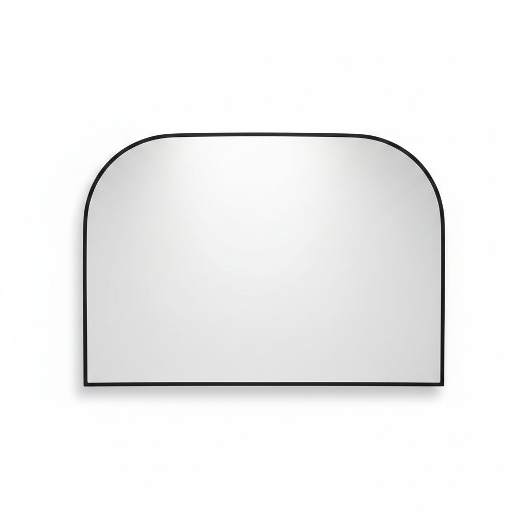 Black arch over mantle mirror