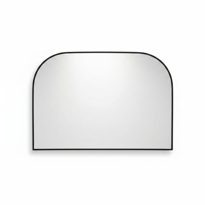 Black arch over mantle mirror