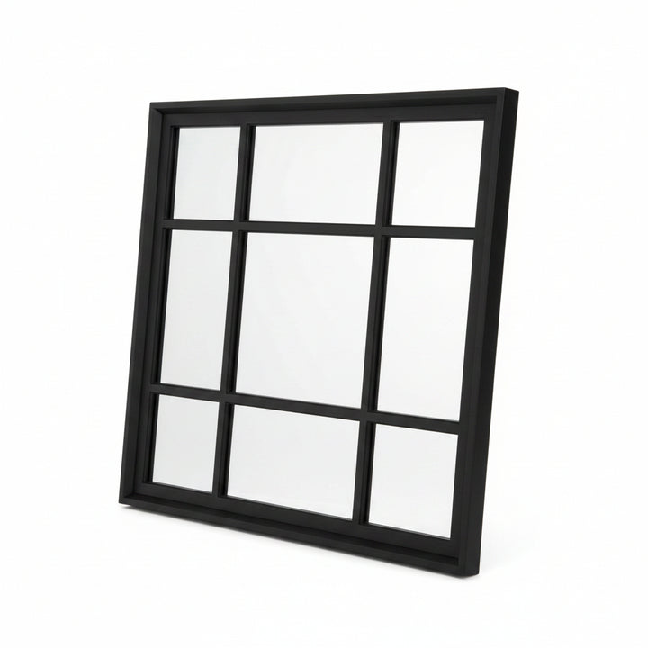 Black window wall mirror square hallway mirror