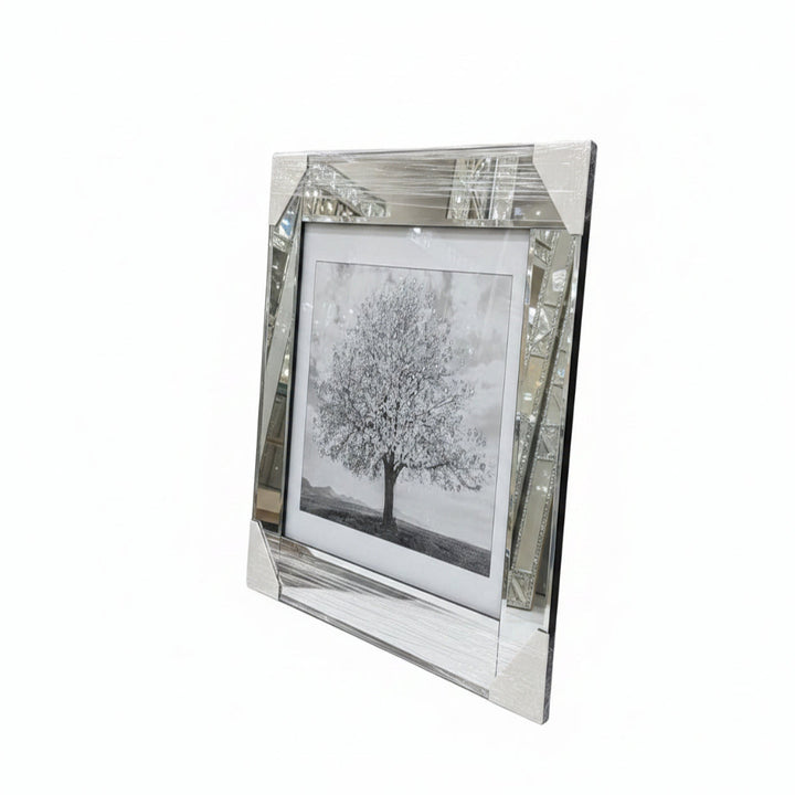 Blossom tree glitter wall art mirrored edges extra large luxury wall décor