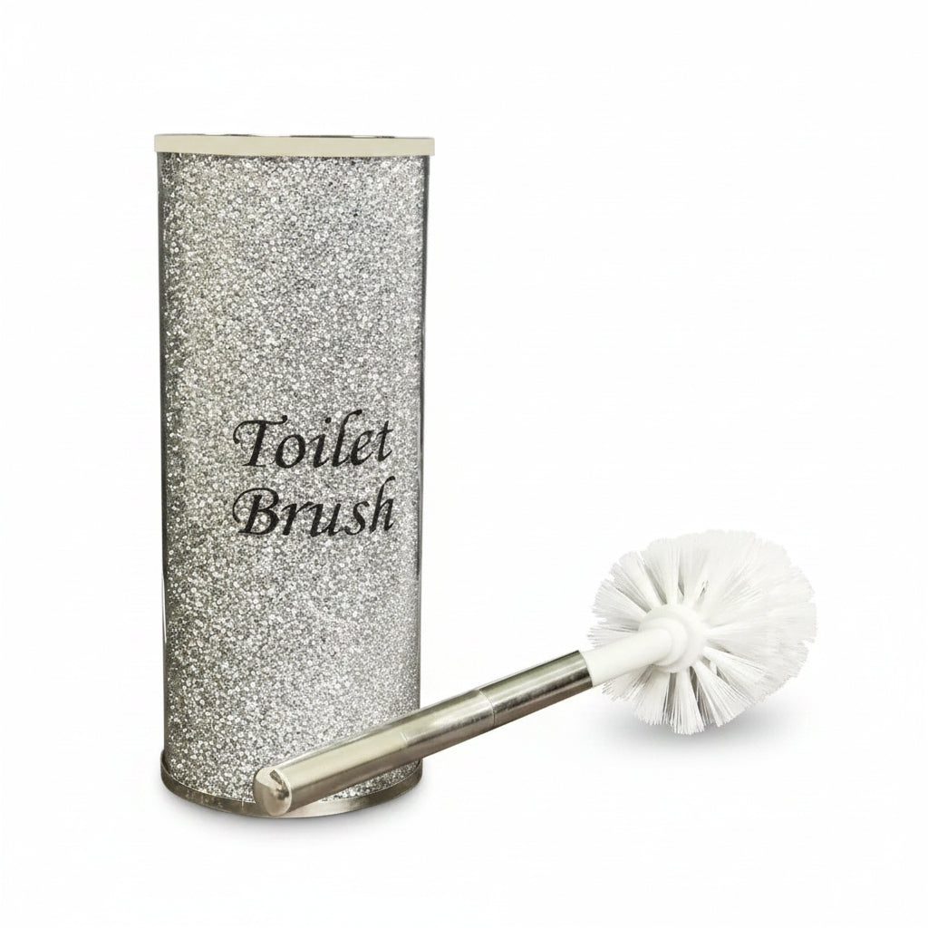 Crushed crystal toilet brush holder  bling