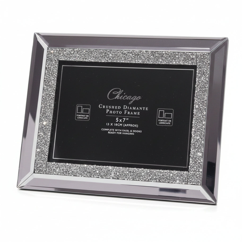 Crushed diamante mirrored photo frame 5x7