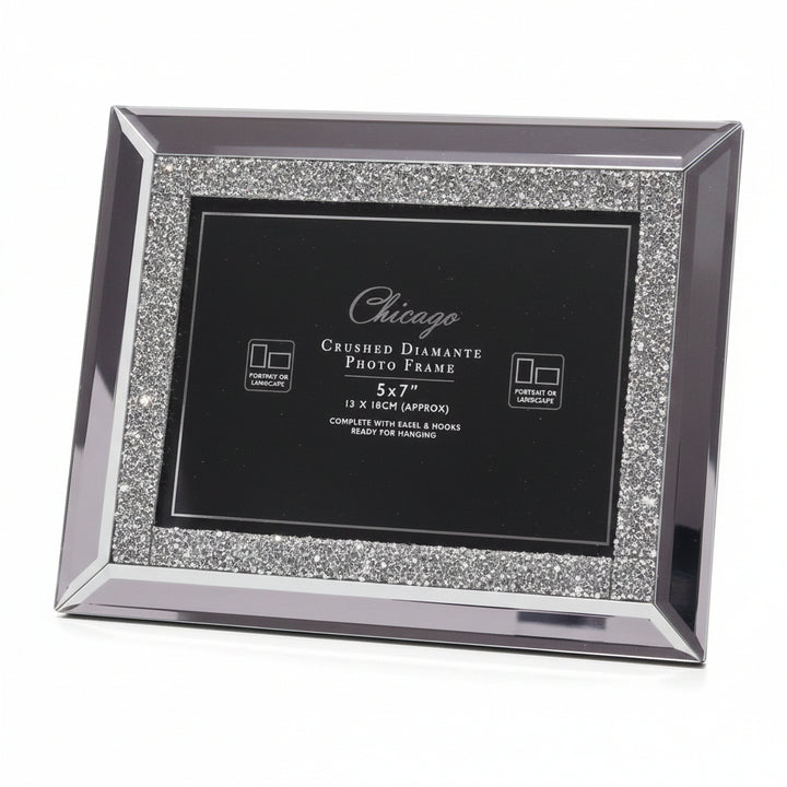 Crushed diamante mirrored photo frame 5x7