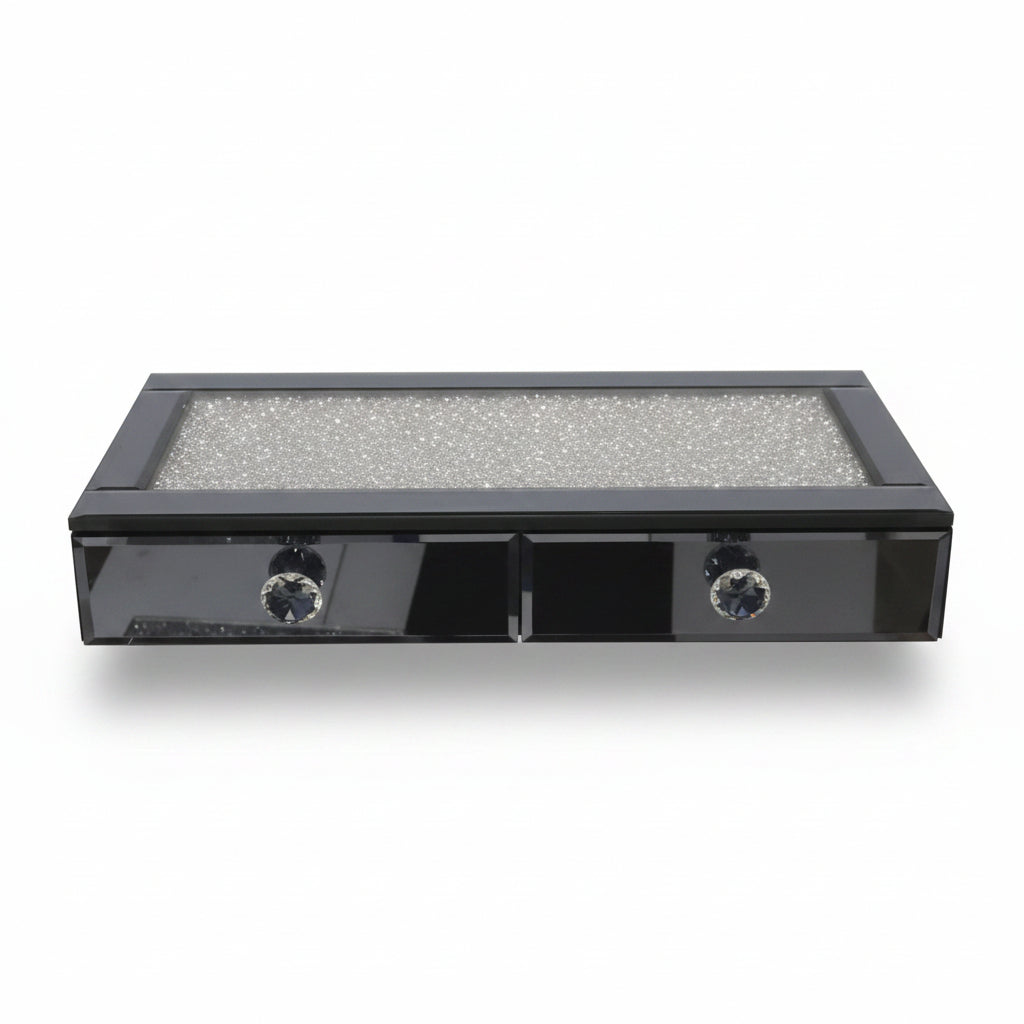 Crushed diamond jewellery box black