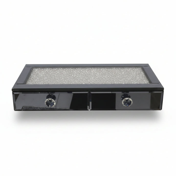 Crushed diamond jewellery box black