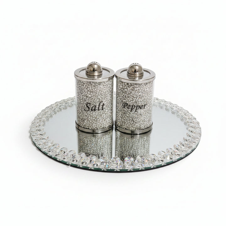 Crushed diamond salt and pepper shaker set kitchen décor