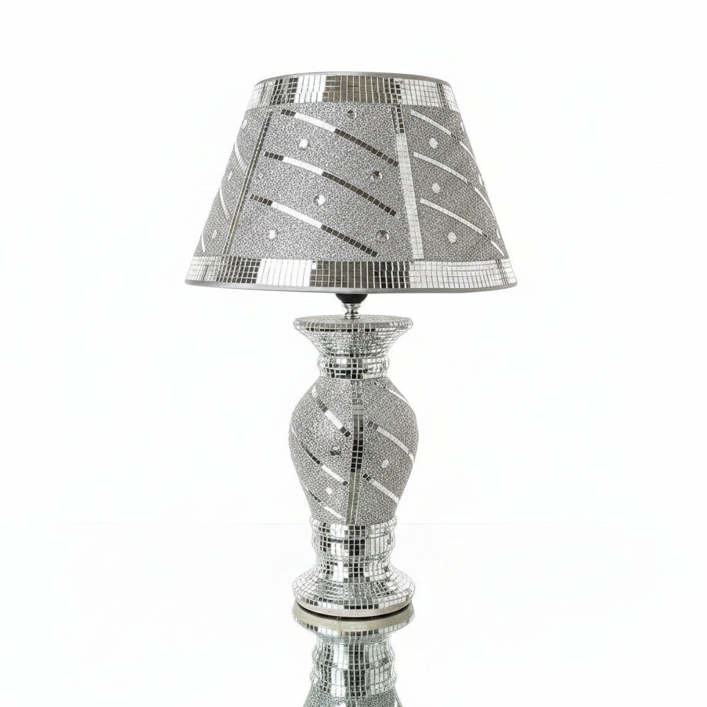 Crushed diamond table lamp sparkling shade luxury lighting