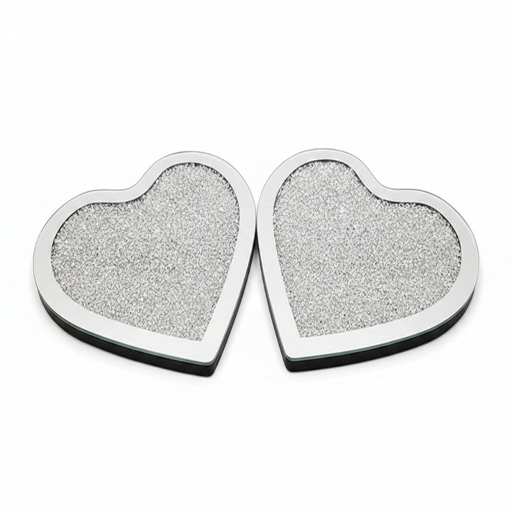 Crystal heart placemats and coasters diamond sparkle