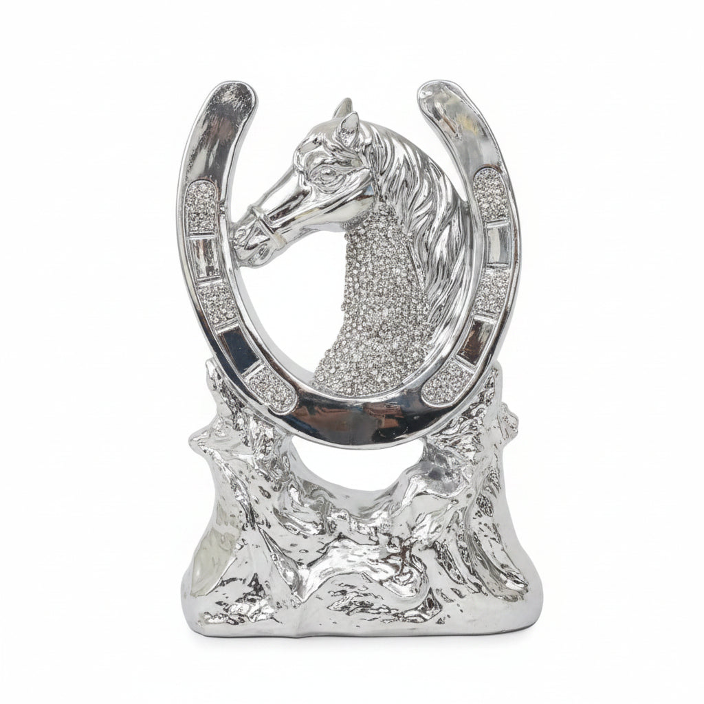 Crystal horseshoe ornament lucky decor