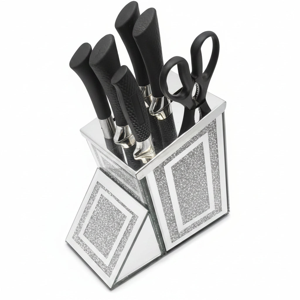 Crystal kitchen holder rack crushed diamond storage stand organizer