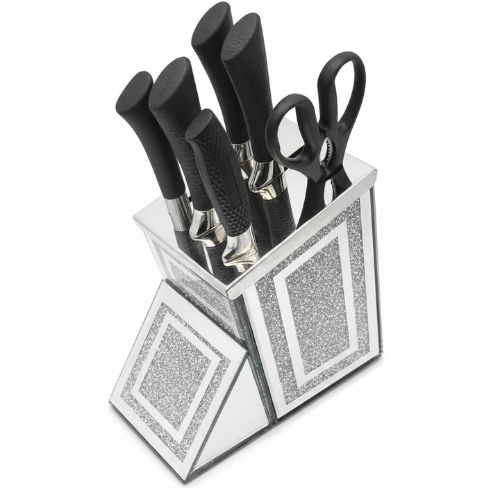 Crystal kitchen holder rack crushed diamond storage stand organizer