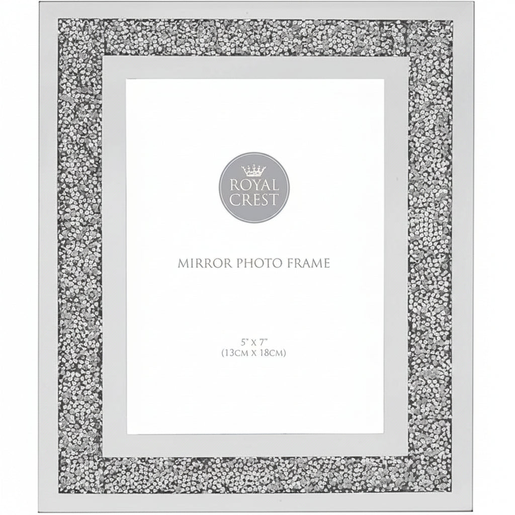 Crystal silver photo frame 5x7 decorative